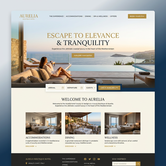 Mockup der Webseite für Boutique Hotel & Spa